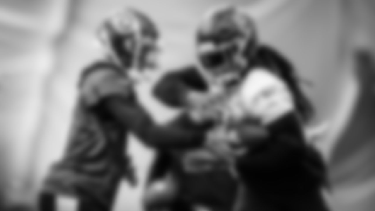 Quarterback Joshua Dobbs #11 of the Tennessee Titans and Running back Derrick Henry #22 of the Tennessee Titans during practice in the bubble at Saint Thomas Sports Park on December 27, 2022 in Nashville, TN. Photo By Donald Page/Tennessee Titans
