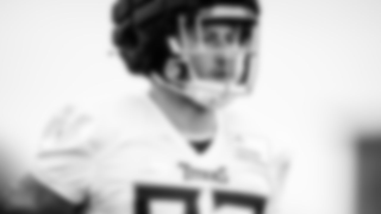 Tight end Kevin Rader #86 of the Tennessee Titans during practice at Ascension Saint Thomas Sports Park on September 22, 2022 in Nashville, TN. Photo By Cameron Faulkner/Tennessee Titans