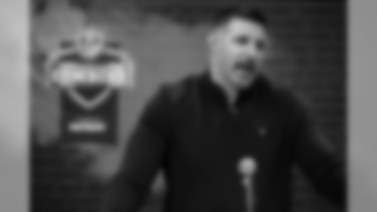 Tennessee Titans head coach Mike Vrabel speaks during the 2019 Scouting Combine, Wednesday, Feb. 27, 2019 in Indianapolis. (Hiro Ueno/NFL)