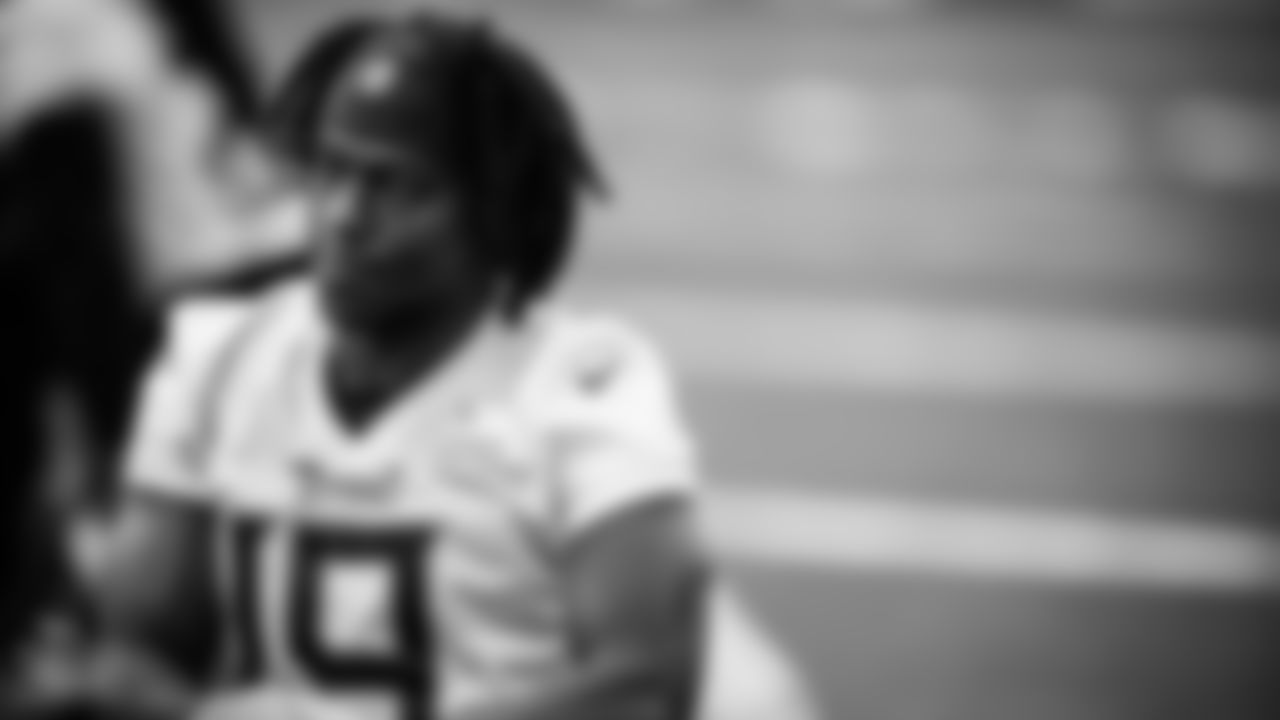 Wide receiver Chris Conley #19 of the Tennessee Titans during practice in the bubble at Saint Thomas Sports Park on December 27, 2022 in Nashville, TN. Photo By Donald Page/Tennessee Titans