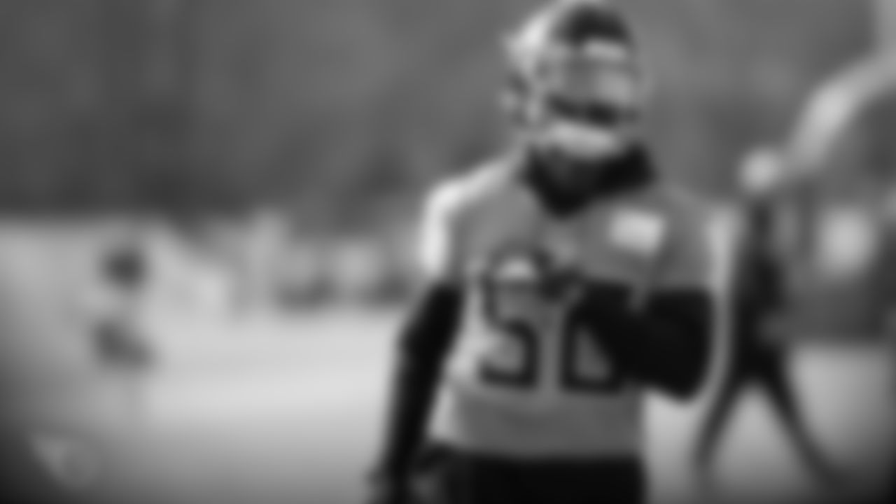 NASHVILLE, TN - JANUARY 09, 2020 - Outside linebacker Derick Roberson #50 of the Tennessee Titans during practice at Saint Thomas Sports Park in Nashville, TN. Photo By Donald Page/Tennessee Titans