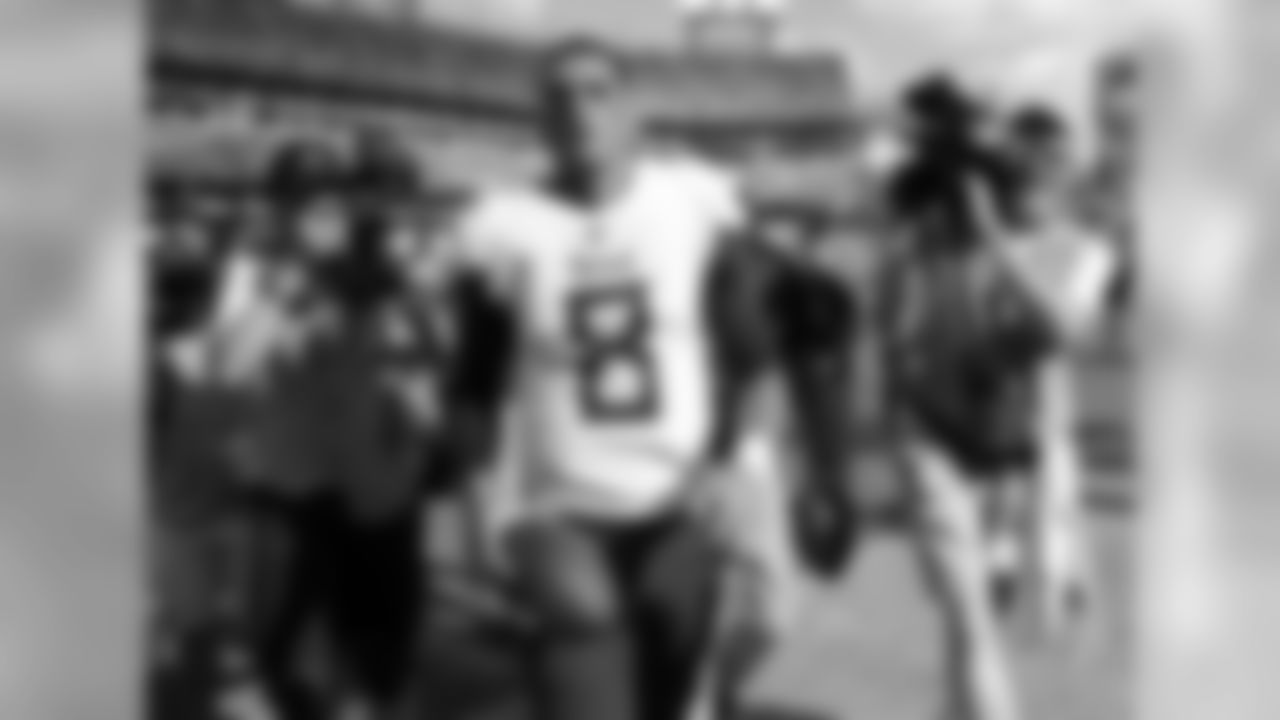 Tennessee Titans quarterback Marcus Mariota leaves the field after the Titans beat the Philadelphia Eagles in overtime of an NFL football game Sunday, Sept. 30, 2018, in Nashville, Tenn. The Titans won 26-23. (AP Photo/James Kenney)