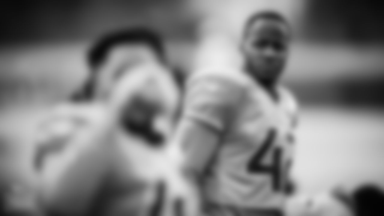 Linebacker Joe Jones #42 of the Tennessee Titans during practice at Ascension Saint Thomas Sports Park on November 23, 2022 in Nashville, TN. Photo By Donald Page/Tennessee Titans