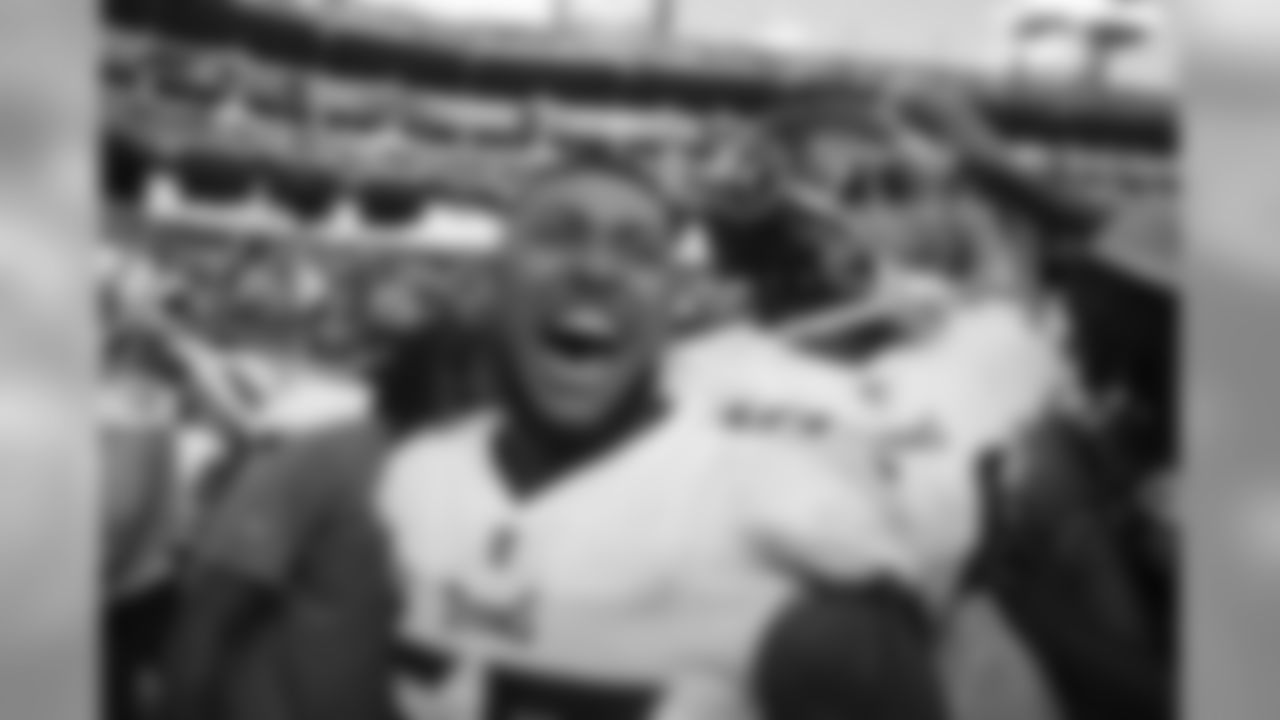 Tennessee Titans linebacker Harold Landry (58) celebrates after an NFL football game against the Philadelphia Eagles on Sunday, Sept. 30, 2018 in Nashville, Tenn. The Titans defeated the Eagles 26-23 in overtime. (Perry Knotts via AP)