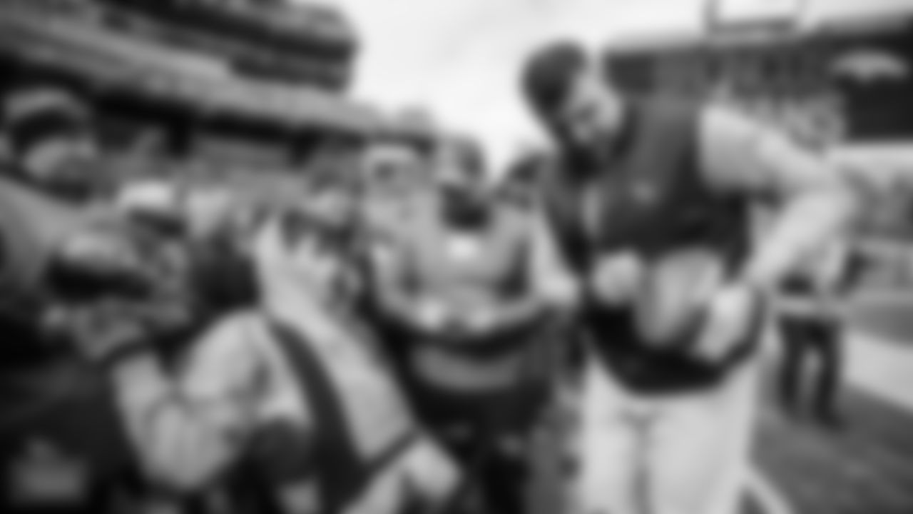 Head coach Mike Vrabel of the Tennessee Titans with super fan Bryce Pratt before the game between the Tennessee Titans and the Denver Broncos at Nissan Stadium on November 13, 2022 in Nashville, TN. Photo By Joe Howell/Tennessee Titans