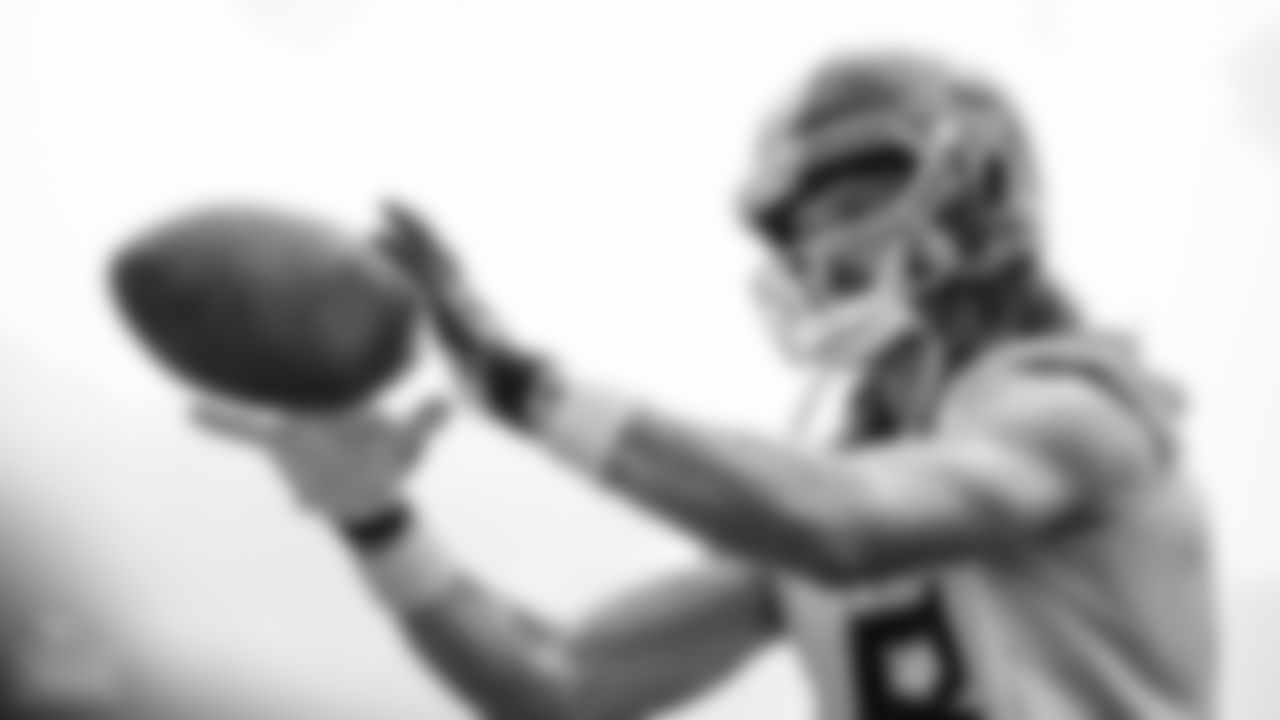 Wide receiver Cody Hollister #8 of the Tennessee Titans during practice at Ascension Saint Thomas Sports Park on September 05, 2022 in Nashville, TN. Photo By Donald Page/Tennessee Titans