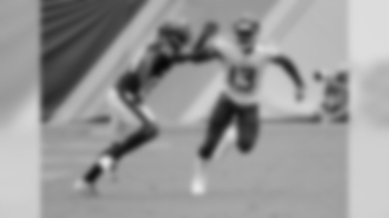 Tennessee Titans wide receiver Taywan Taylor (13) runs a route against Houston Texans defensive back Johnathan Joseph (24) in the first half of an NFL football game Sunday, Sept. 16, 2018, in Nashville, Tenn. (AP Photo/James Kenney)