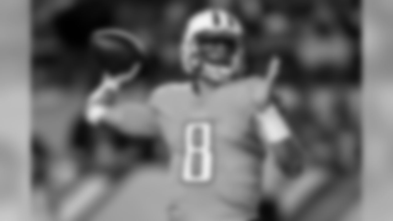 In this Nov. 16, 2017, photo, Tennessee Titans quarterback Marcus Mariota (8) plays in an NFL football game against the Pittsburgh Steelers in Pittsburgh in Pittsburgh. The one thing Mariota has shown in his young NFL career is the ability to bounce back from an interception or a bad game. The Titans' third-year quarterback is coming off the worst game yet with four interceptions and has more picks than touchdown passes this season, and now he gets to visit Indianapolis and one of the league’s worst pass defenses. (AP Photo/Keith Srakocic)