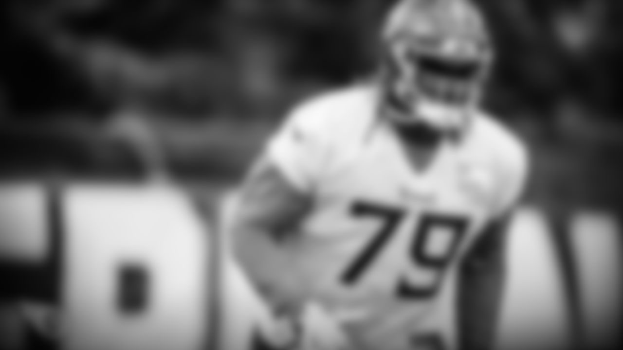 NASHVILLE, TN - AUGUST 14, 2020 - Tackle Isaiah Wilson #79 of the Tennessee Titans during practice at Saint Thomas Sports Park in Nashville, TN. Photo By Donald Page/Tennessee Titans