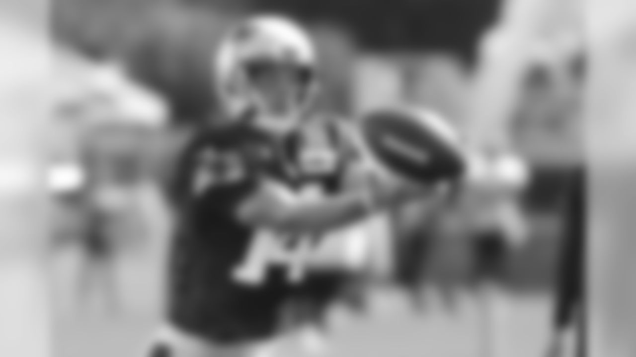 New England Patriots wide receiver Braxton Berrios runs a drill during a combined NFL football training camp with the Tennessee Titans Wednesday, Aug. 14, 2019, in Nashville, Tenn. (AP Photo/Mark Humphrey)