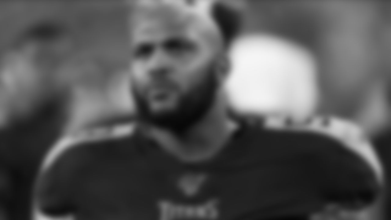 Tennessee Titans defensive end Jurrell Casey (99) looks on from the sidelines during an NFL preseason football game against the Pittsburgh Steelers, Sunday, Aug. 25, 2019, in Nashville, Tenn. The Steelers defeated the Titans, 18-6. (Ryan Kang via AP)
