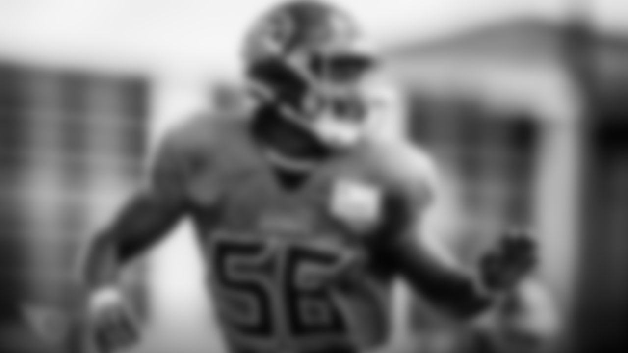 NASHVILLE, TN - AUGUST 24, 2020 - Linebacker Khaylan Kearse-Thomas #56 of the Tennessee Titans during practice at Saint Thomas Sports Park in Nashville, TN. Photo By Donald Page/Tennessee Titans