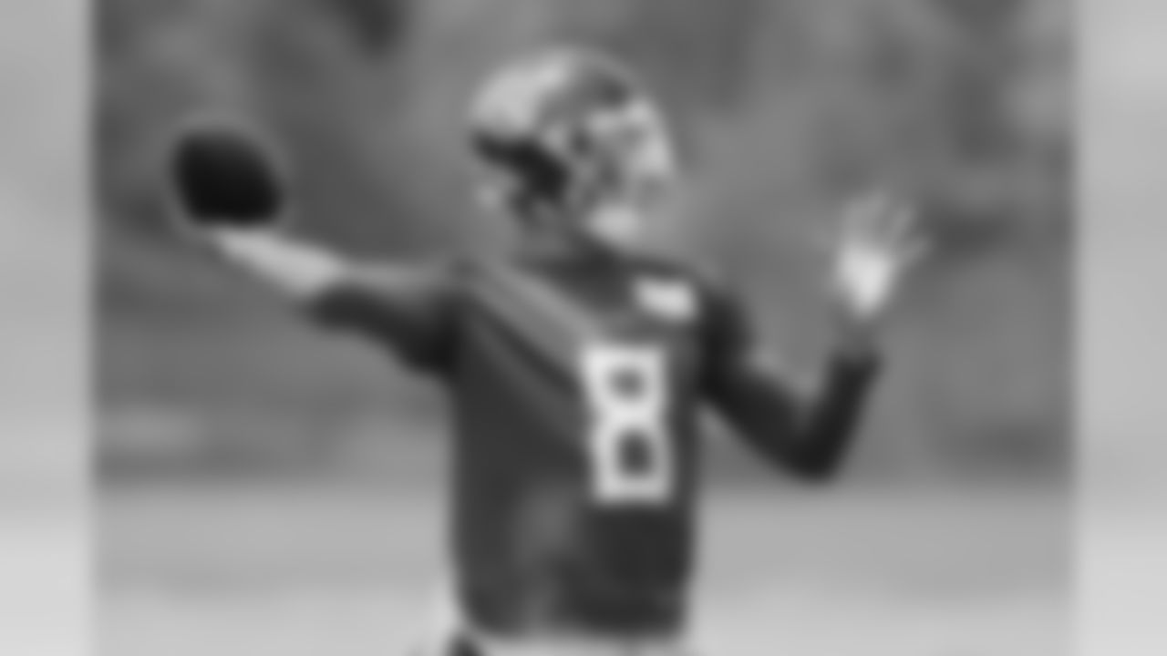 Tennessee Titans quarterback Marcus Mariota throws during an organized team activity at the Titans' NFL football training facility Tuesday, June 11, 2019, in Nashville, Tenn. (AP Photo/Mark Humphrey)