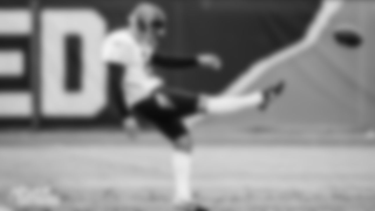 Punter Brett Kern #6 of the Tennessee Titans during practice at Saint Thomas Sports Park on JANUARY 07, 2021 in Nashville, TN. Photo By Donald Page/Tennessee Titans