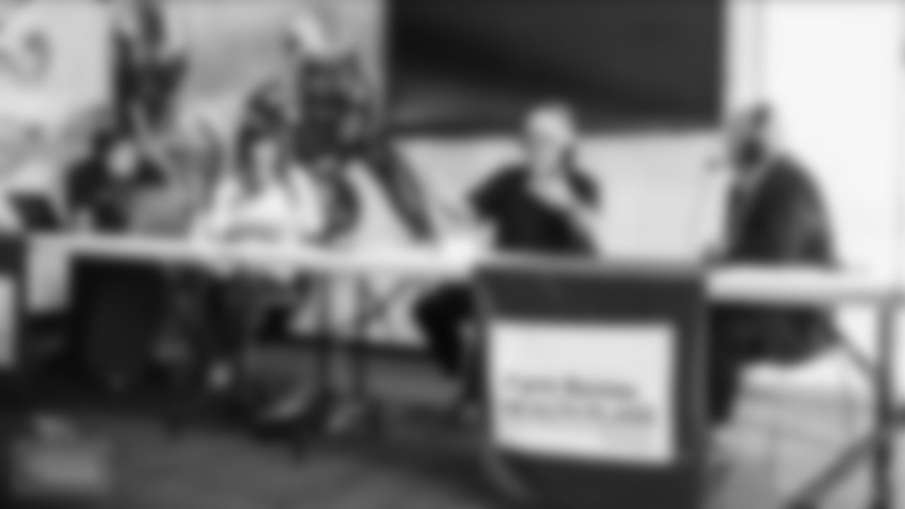 COLUMBIA, TN - April 14, 2022 - The Official Titans Podcast hits the road for one of six live podcast events at the UT Martin Champions Club at UT Martin in Martin, TN. Photo By Kaitlyn Hungerford /Tennessee Titans