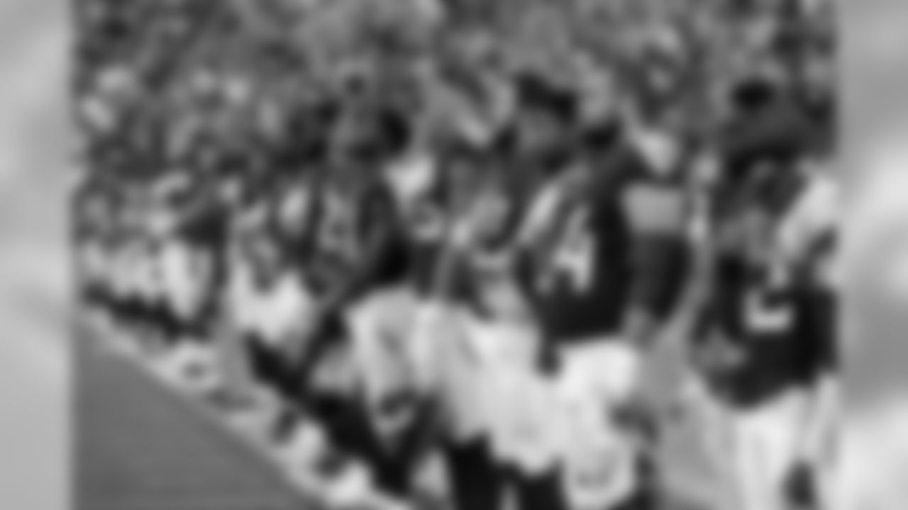 Tennessee Titans players stand for the national anthem before a preseason NFL football game against the Tampa Bay Buccaneers Sunday, Aug. 19, 2018, in Nashville, Tenn. (AP Photo/James Kenney)