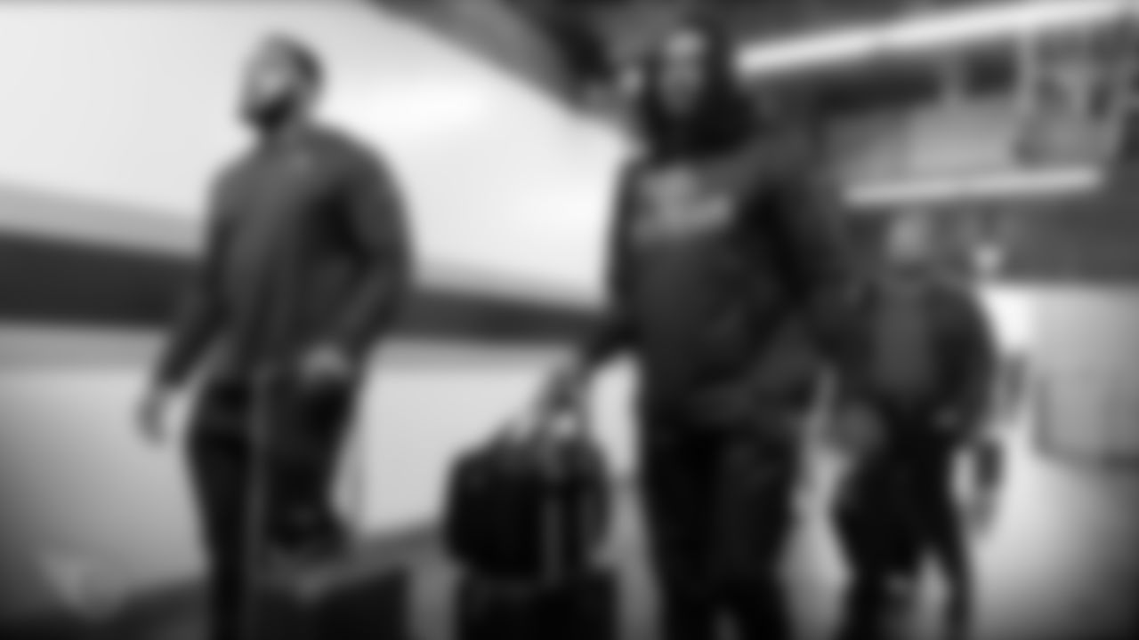 OAKLAND, CA - DECEMBER 08, 2019 - Defensive lineman Jeffery Simmons #98 of the Tennessee Titans and Cornerback Tye Smith #23 of the Tennessee Titans arrivals before the game between the Tennessee Titans and Oakland Raiders at at Oakland-Alameda County Coliseum. Photo By Donald Page/Tennessee Titans
