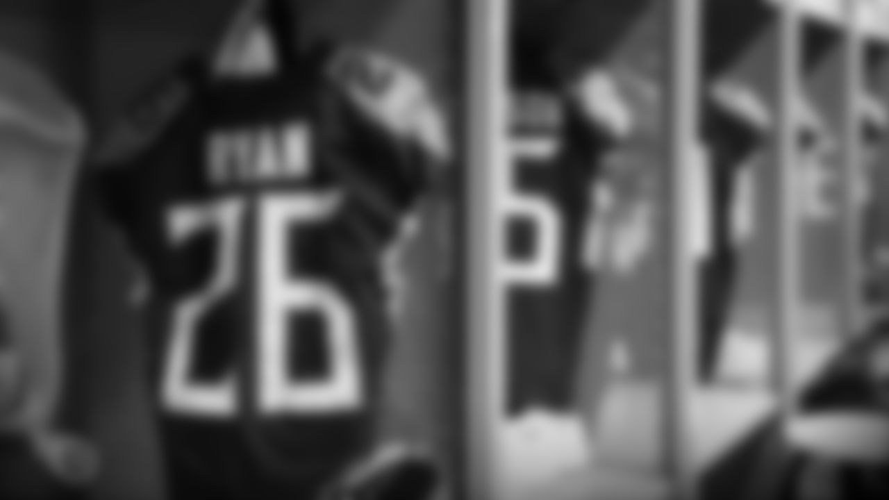PHILADELPHIA, PA - AUGUST 07, 2019 - Cornerback Logan Ryan #26 of Tennessee Titans jersey in the locker room setup in the locker room before preseason at Lincoln Financial Field in Pennsylvania, PA. Photo By Donald Page/Tennessee Titans