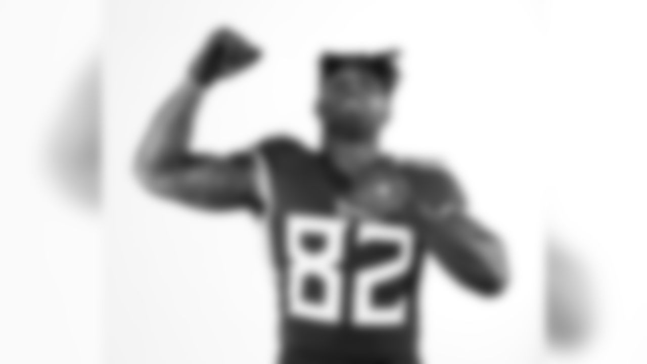 Tennessee Titans tight end Delanie Walker poses June 11, 2018, in Nashville, Tenn. (AP Photo/Mark Humphrey)