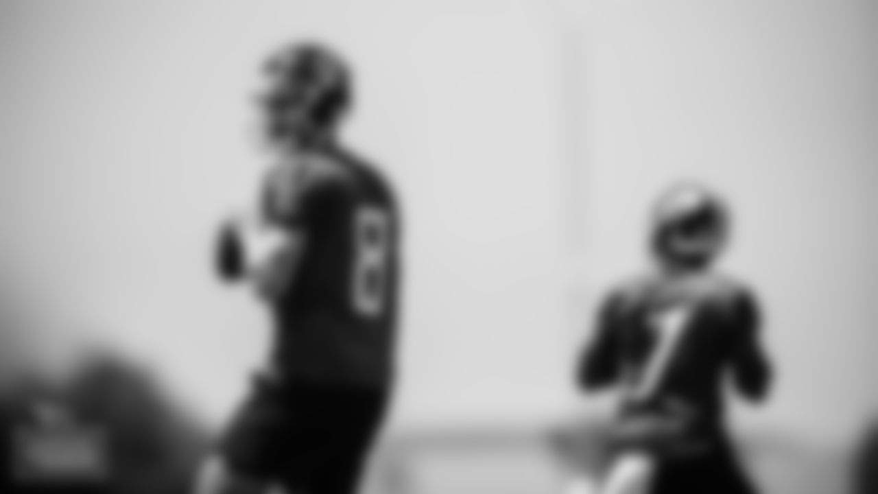 Quarterback Quinten Dormady #8 of the Tennessee Titans during rookie minicamp at Saint Thomas Sports Park on May 13, 2022 in Nashville, TN. Photo By Donald Page/Tennessee Titans