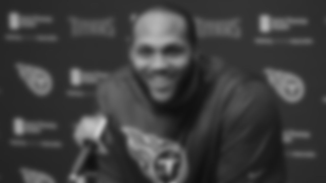 Tennessee Titans defensive end Jurrell Casey answers questions during a news conference Monday, April 18, 2016, in Nashville, Tenn. The Titans started their offseason program Monday with much more optimism despite a 3-13 season thanks to a new general manager who has pulled off two impressive trades trying to rebuild the roster. (AP Photo/Mark Humphrey)