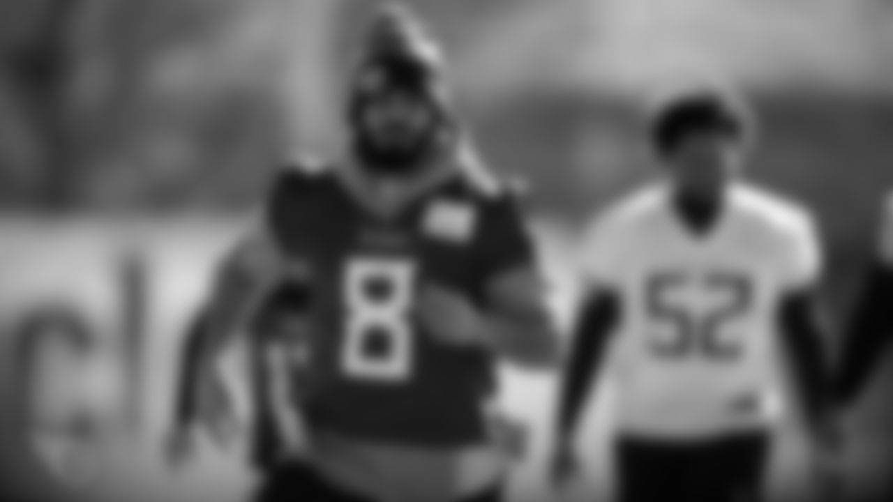 NASHVILLE, TN - JANUARY 07, 2020 - Quarterback Marcus Mariota #8 of the Tennessee Titans during practice at Saint Thomas Sports Park in Nashville, TN. Photo By Donald Page/Tennessee Titans