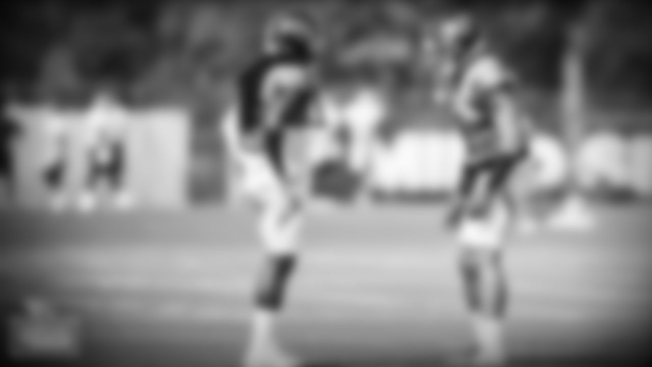 Cornerback Jackrabbit Jenkins #20 of the Tennessee Titans and Cornerback Caleb Farley #3 of the Tennessee Titans during fall camp practice at Saint Thomas Sports Park on AUGUST 09, 2021 in Nashville, TN. Photo By Donald Page/Tennessee Titans