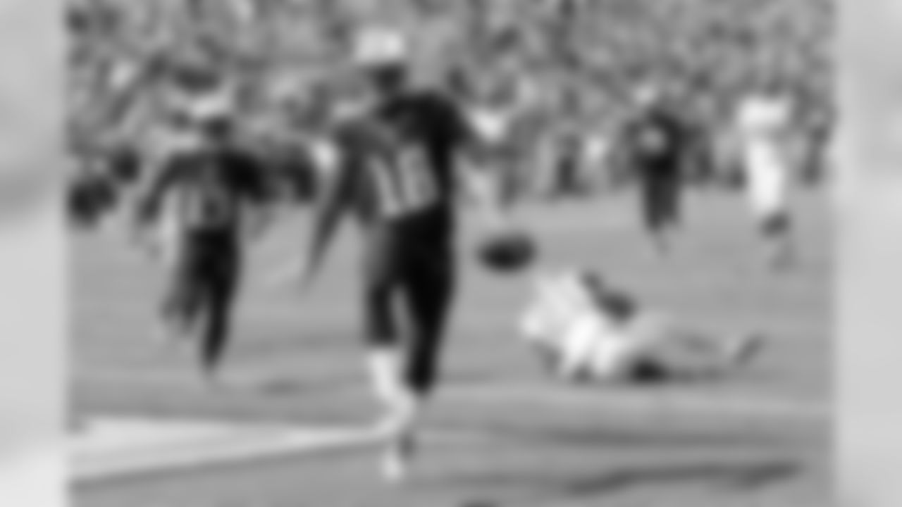 Tennessee Titans wide receiver Rishard Matthews (18) scores a touchdown against the Cleveland Browns in the first half of an NFL football game Sunday, Oct. 16, 2016, in Nashville, Tenn. (AP Photo/Mark Zaleski)