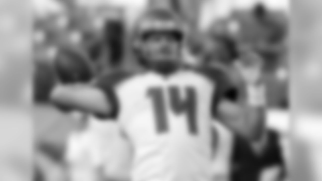 Tampa Bay Buccaneers quarterback Ryan Fitzpatrick warms up before a preseason NFL football game against the Tennessee Titans Saturday, Aug. 18, 2018, in Nashville, Tenn. (AP Photo/Mark Zaleski))