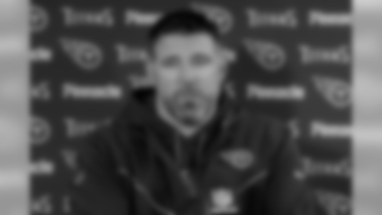 Tennessee Titans head coach Mike Vrabel speaks to reporters after an NFL football game against the New York Giants, Sunday, Dec. 16, 2018, in East Rutherford, N.J. The Titans won 17-0. (AP Photo/Seth Wenig)
