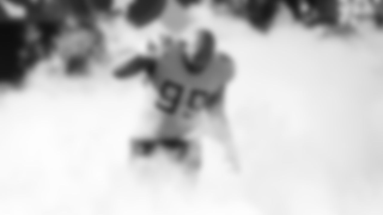 Tennessee Titans defensive end Jurrell Casey (99) runs onto the field during player introductions prior to an NFL football game against the Los Angeles Chargers, Sunday, Oct. 20, 2019, in Nashville, Tenn. The Titans defeated the Chargers, 23-20. (Ryan Kang via AP)