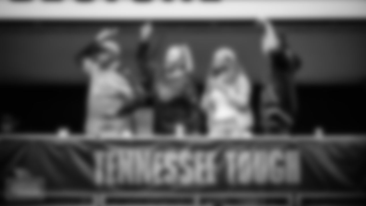 Tennessee Titans fans cheering during the game between the Tennessee Titans and the Houston Texans at Nissan Stadium on OCTOBER 18, 2020 in Nashville, TN. Photo By Donald Page/Tennessee Titans