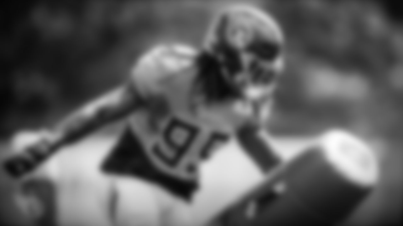 NASHVILLE, TN - SEPTEMBER 09, 2020 - Outside linebacker Jadeveon Clowney #99 of the Tennessee Titans during practice at Saint Thomas Sports Park in Nashville, TN. Photo By Donald Page/Tennessee Titans