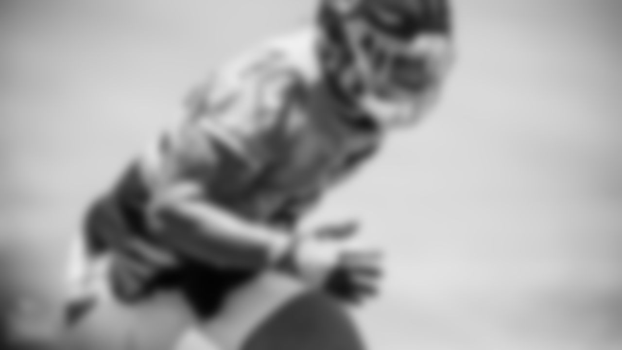 Outside linebacker Caleb Murphy #42 of the Tennessee Titans during offseason minicamp practice at Ascension Saint Thomas Sports Park on June 06, 2023 in Nashville, TN. Photo By Donald Page/Tennessee Titans