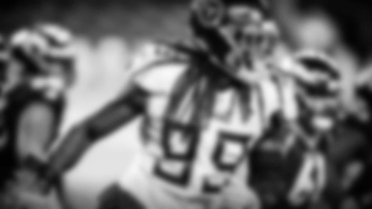 DENVER, CO - SEPTEMBER 14, 2020 - Outside linebacker Jadeveon Clowney #99 of the Tennessee Titans during the Monday Night Football game between the Tennessee Titans and the Denver Broncos at Empower Field at Mile High. Photo By Donald Page/Tennessee Titans