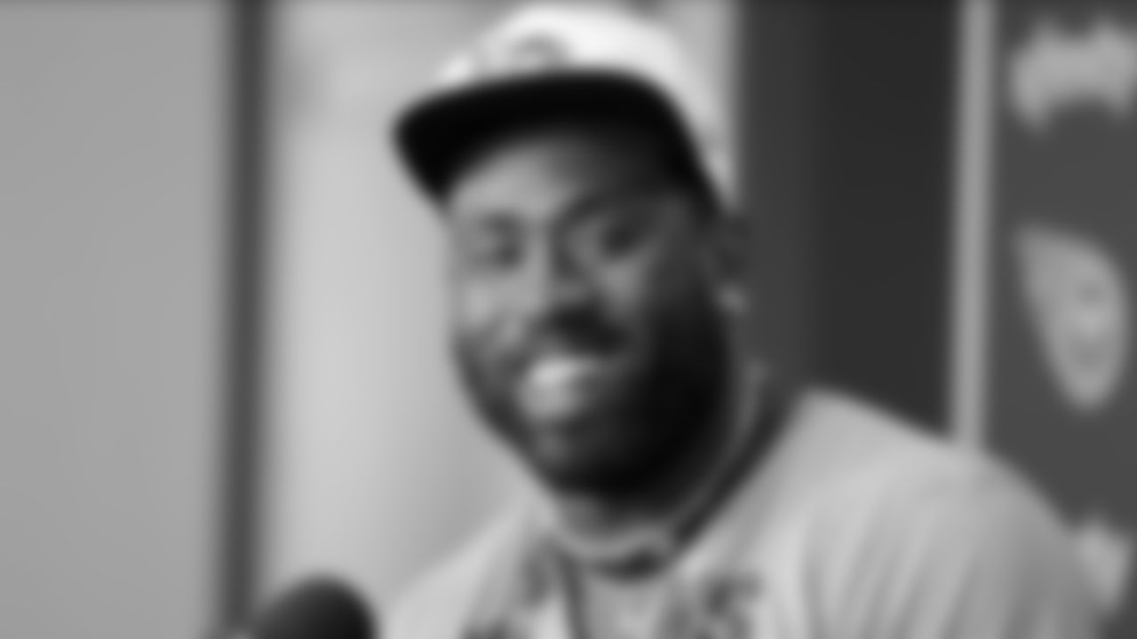 Tennessee Titans tight end Delanie Walker answers questions during a news conference Monday, April 15, 2019, in Nashville, Tenn. The Titans are trying to figure out how to improve after three straight 9-7 seasons as the team begins their offseason program. (AP Photo/Mark Humphrey)