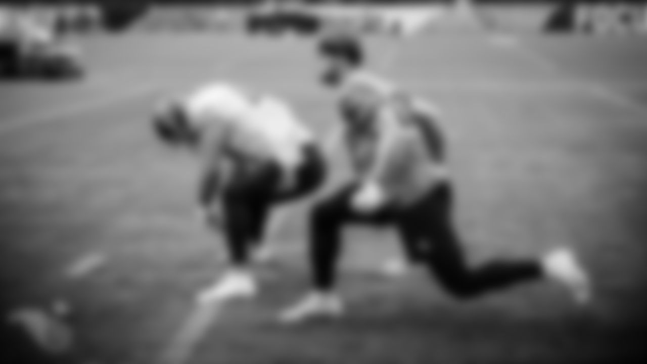 NASHVILLE, TN - SEPTEMBER 04, 2020 - Longsnapper Beau Brinkley #48 of the the Tennessee Titans and Linebacker Cale Garrett #47 of the Tennessee Titans during practice at Saint Thomas Sports Park in Nashville, TN. Photo By Donald Page/Tennessee Titans