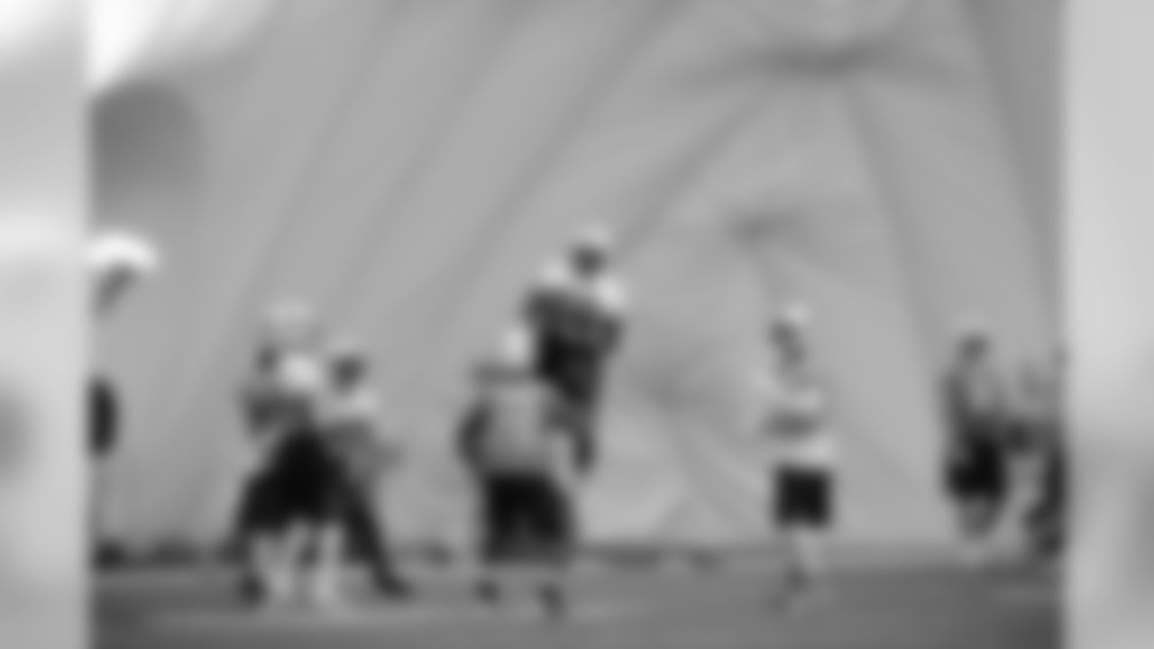 Titans players practice inside the team's bubble during an OTA (organized training activity) on Thursday, June 17, 2010 at Baptist Sports Park in Nashville, Tenn.