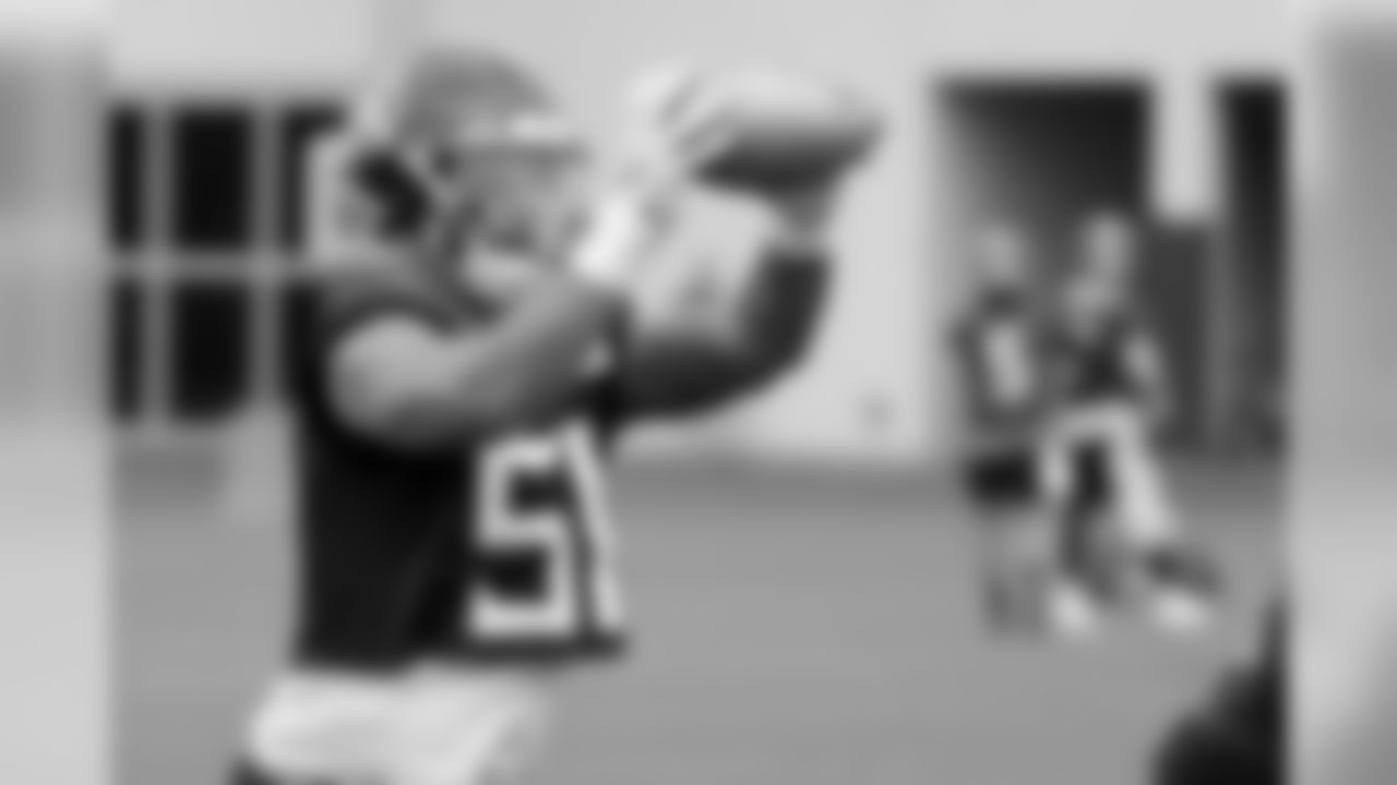 Tennessee Titans linebacker Riley Bullough runs a drill during an organized team activity at the Titans' NFL football training facility Wednesday, June 12, 2019, in Nashville, Tenn. (AP Photo/Mark Humphrey)