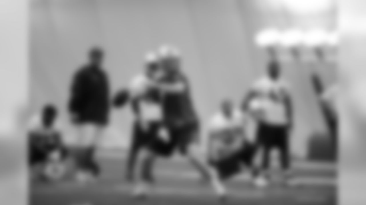 Titans players practice inside the team's bubble during an OTA (organized training activity) on Thursday, June 17, 2010 at Baptist Sports Park in Nashville, Tenn.