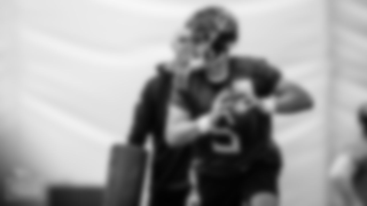 NASHVILLE, TN - JANUARY 06, 2022 - Quarterback Logan Woodside #5 of the Tennessee Titans during practice at Saint Thomas Sports Park in Nashville, TN. Photo By Donald Page/Tennessee Titans
