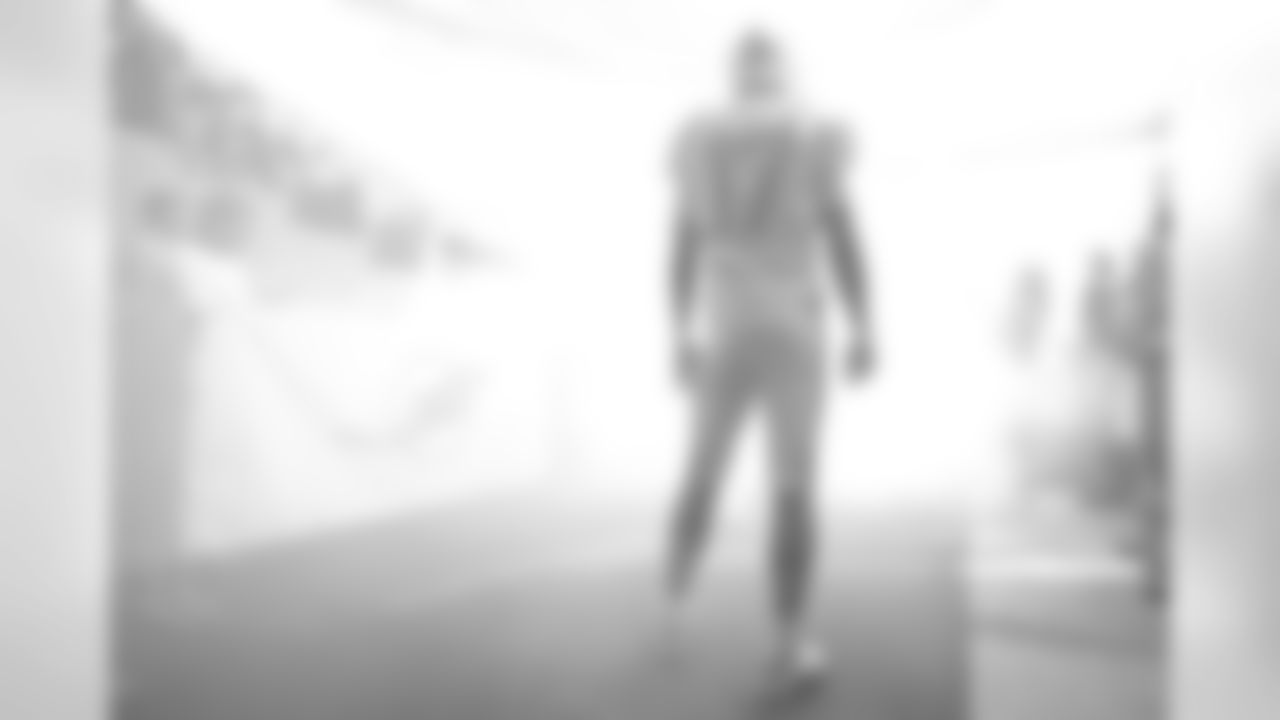 Miami Dolphins quarterback Ryan Tannehill (17) wait to be introduced before an NFL football game against the New York Jets, Sunday, Dec. 28, 2014, in Miami Gardens, Fla. (AP Photo/Wilfredo Lee)
