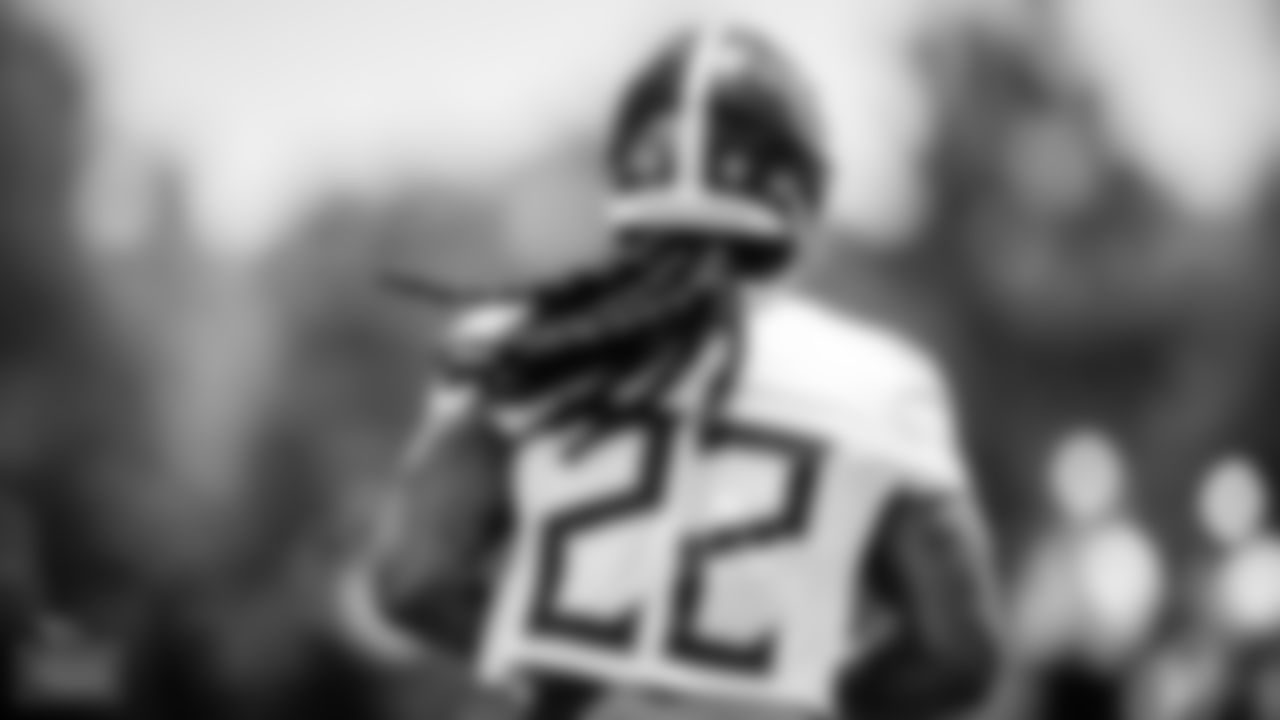 Running back Derrick Henry #22 of the Tennessee Titans during offseason minicamp practice at Ascension Saint Thomas Sports Park on June 06, 2023 in Nashville, TN. Photo By Donald Page/Tennessee Titans