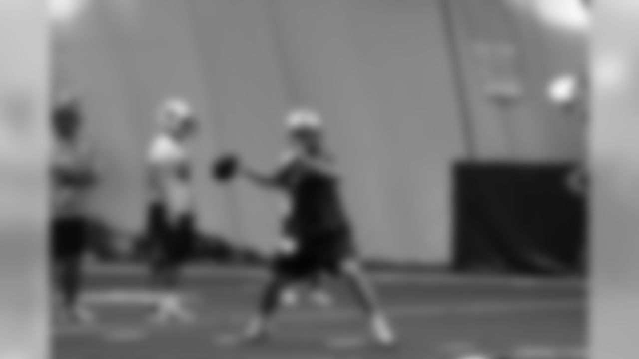 Titans players practice inside during Tuesday's organized training activity (OTA) at Baptist Sports Park in Nashville, Tenn.