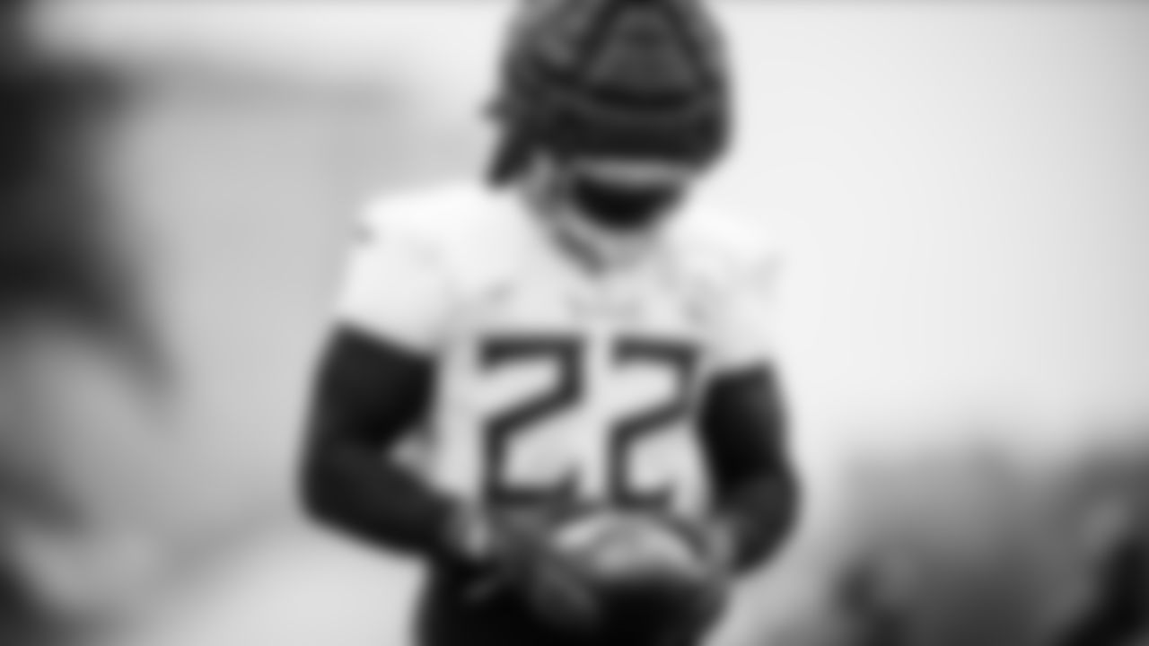 Running back Derrick Henry #22 of the Tennessee Titans during practice at the Ascension Saint Thomas Sports Park on September 7, 2023 in Nashville, TN. Photo By Jessie Rogers/Tennessee Titans