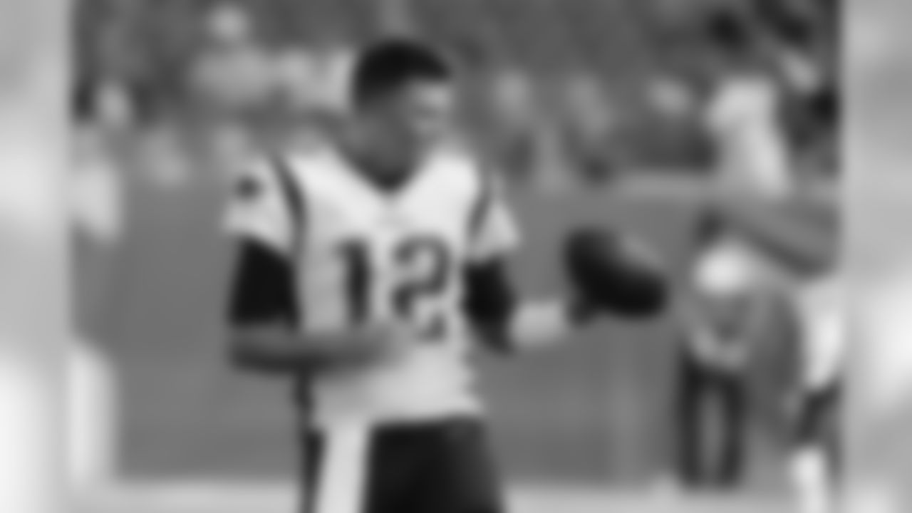 New England Patriots quarterback Tom Brady warms up before a preseason NFL football game against the Tennessee Titans Saturday, Aug. 17, 2019, in Nashville, Tenn. (AP Photo/Mark Zaleski)
