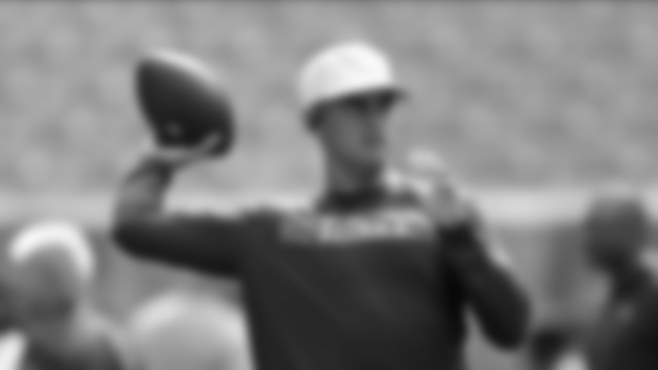 Tennessee Titans quarterback Marcus Mariota warms up before an NFL football game between the Tennessee Titans and the Cleveland Browns, Sunday, Sept. 8, 2019, in Cleveland. (AP Photo/Ron Schwane)