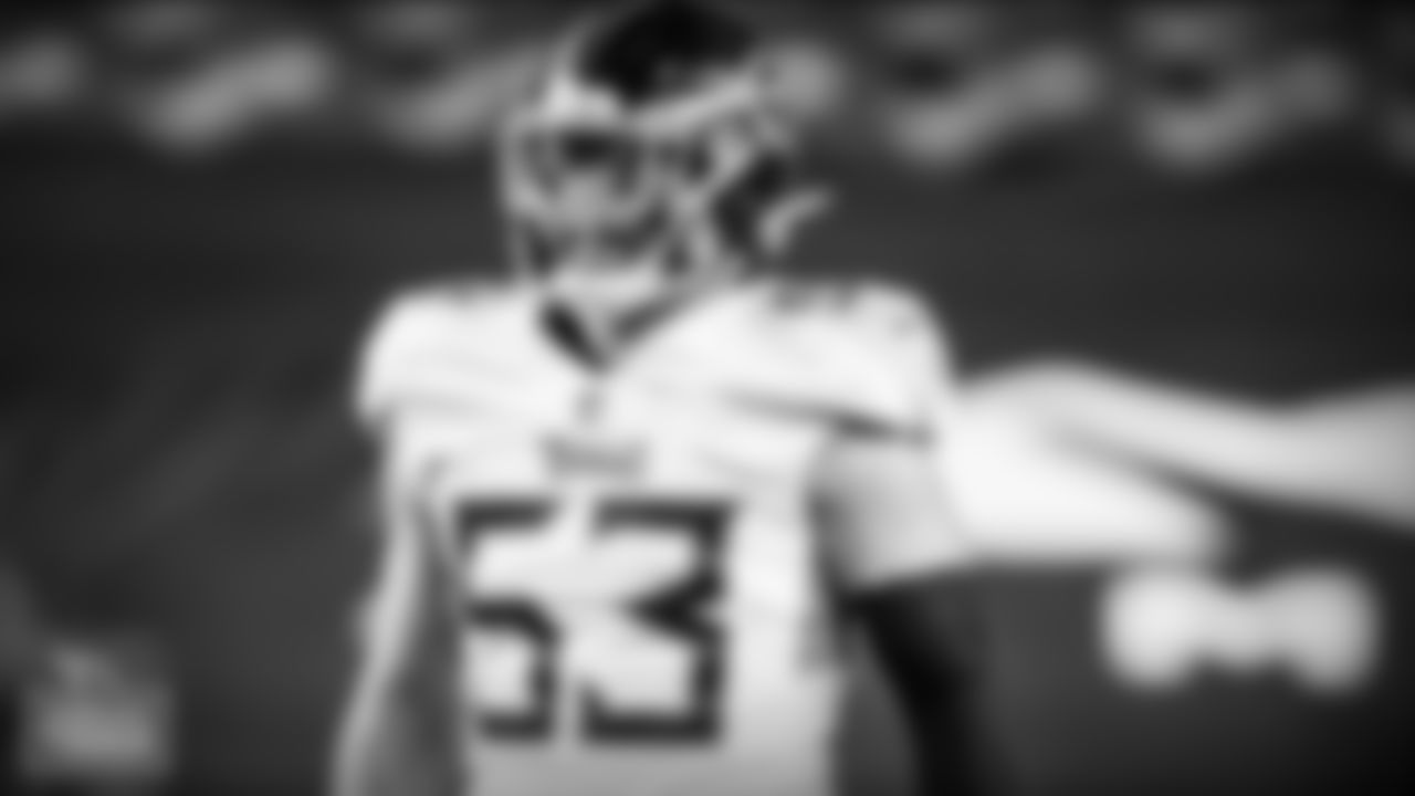 DENVER, CO - SEPTEMBER 15, 2020 - Linebacker Will Compton #53 of the Tennessee Titans during the Monday Night Football game between the Tennessee Titans and the Denver Broncos at Empower Field at Mile High. Photo By Donald Page/Tennessee Titans