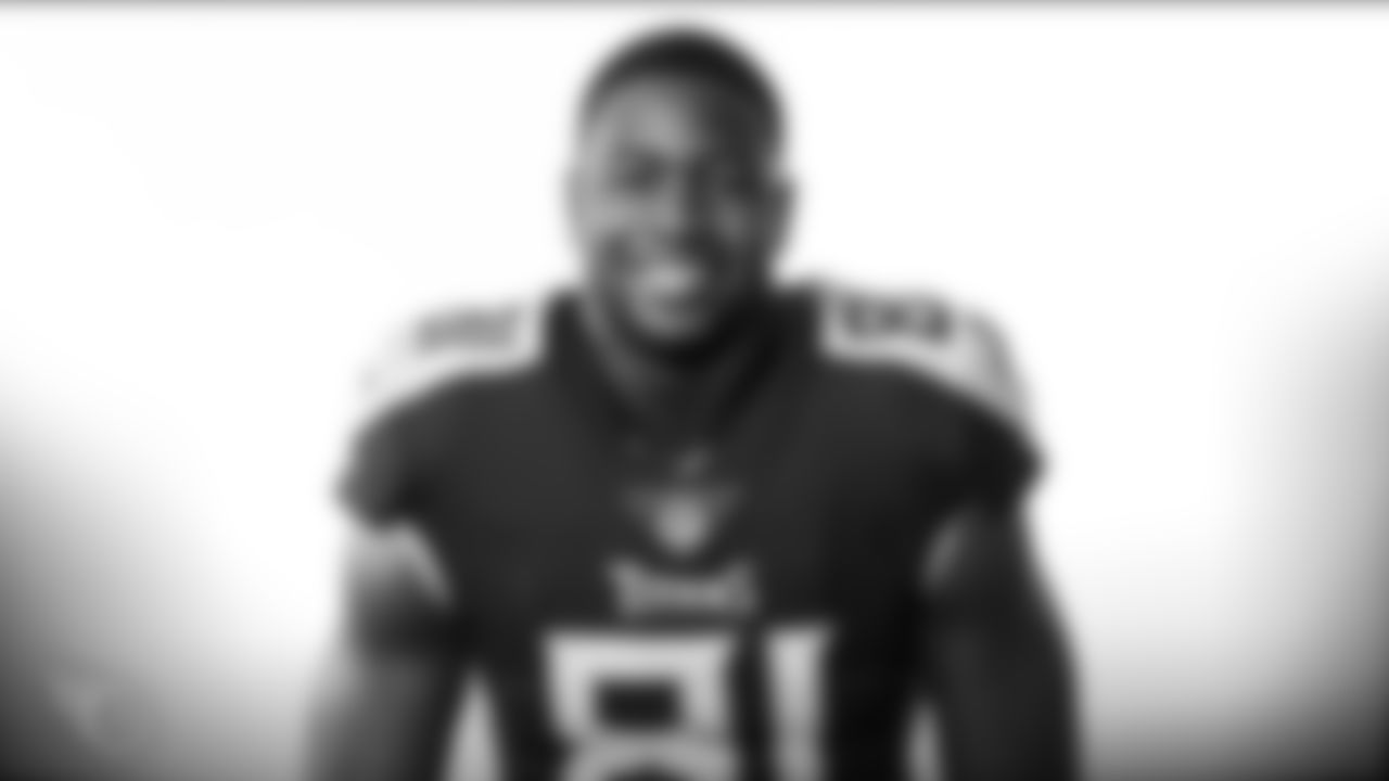 NASHVILLE, TN - JUNE 10, 2019 - Jonnu Smith #81 of Tennessee Titans portrait during Media Day at Saint Thomas Sports Park in Nashville, TN. Photo By Donald Page/Tennessee Titans