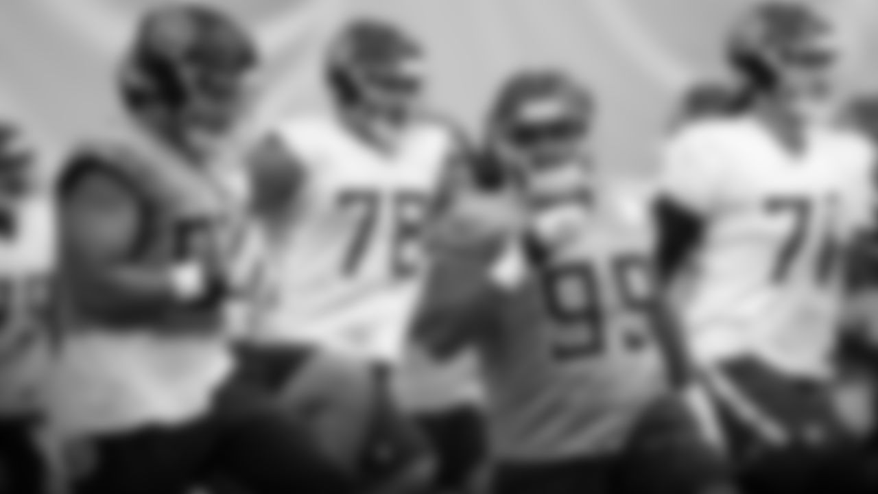 NASHVILLE, TN - SEPTEMBER 26, 2019 - Defensive end Matt Dickerson #92 of the Tennessee Titans and Defensive tackle Jurrell Casey #99 of the Tennessee Titans during practice in the bubble at Saint Thomas Sports Park in Nashville, TN. Photo By Donald Page/Tennessee Titans